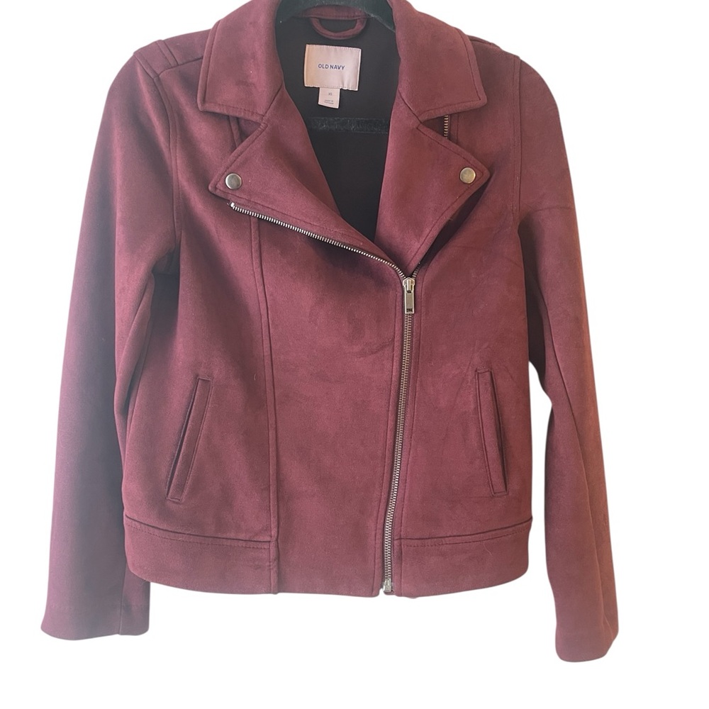 Old Navy Women's Deep Red suede Jacket